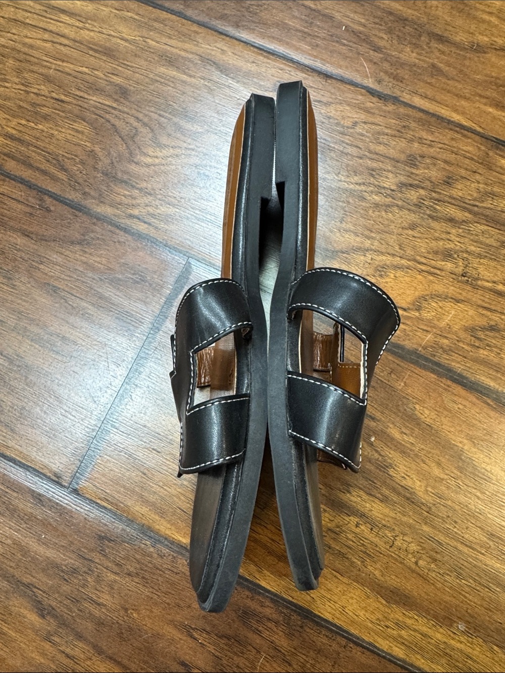 Stratuxx Kaze Black H Cutout Slide Sandals Hermès Oran Inspired Size 8 - Picture 7 of 13